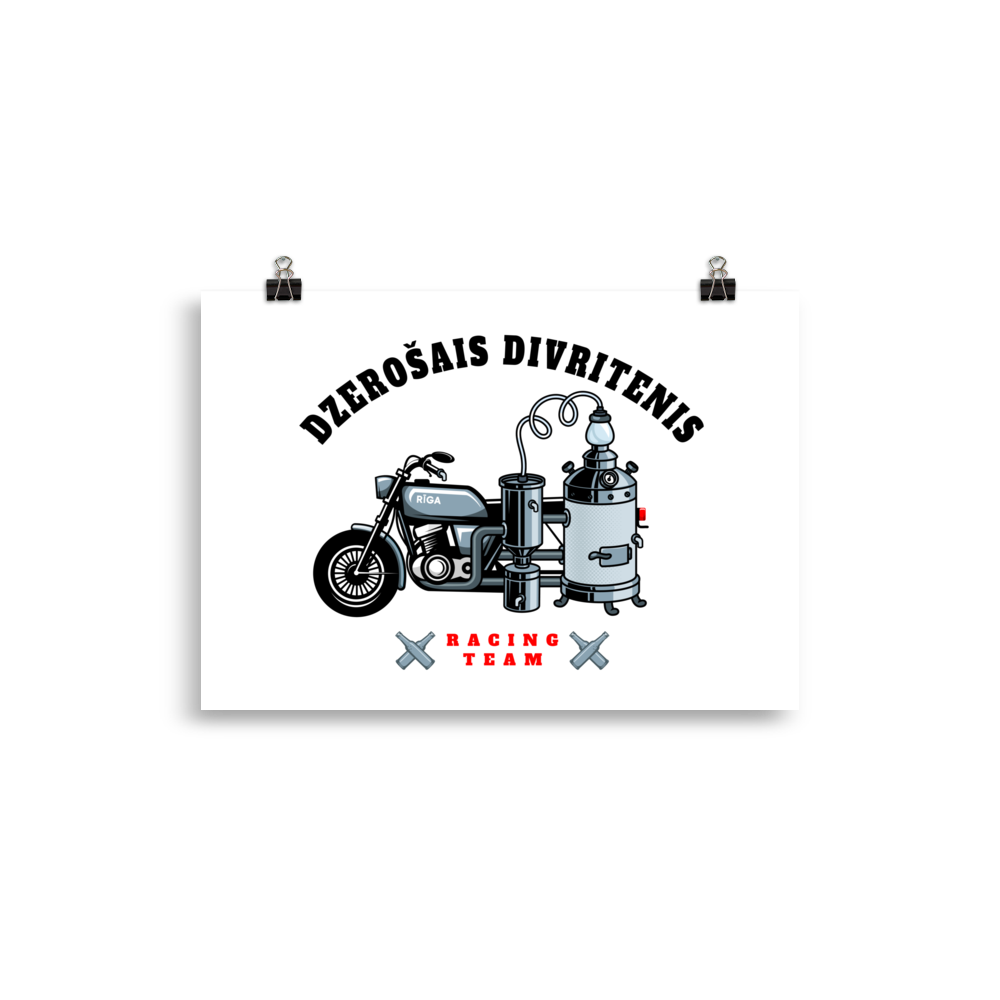 Divritenis Racing Team / White Poster