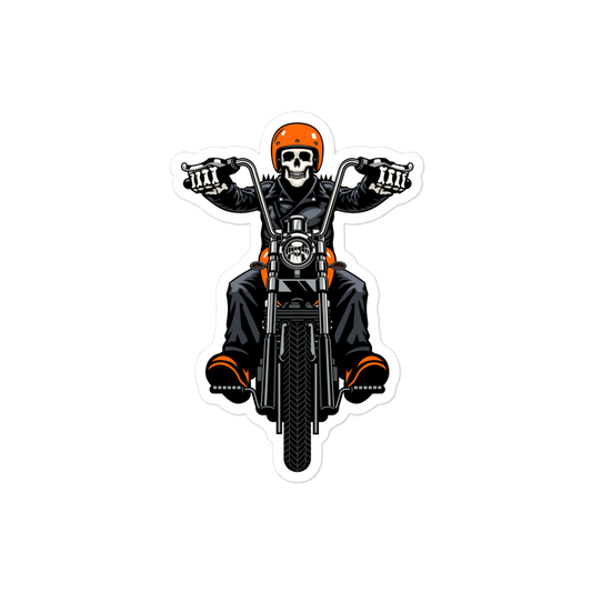 Vintage Skull Biker / Vinyl Sticker