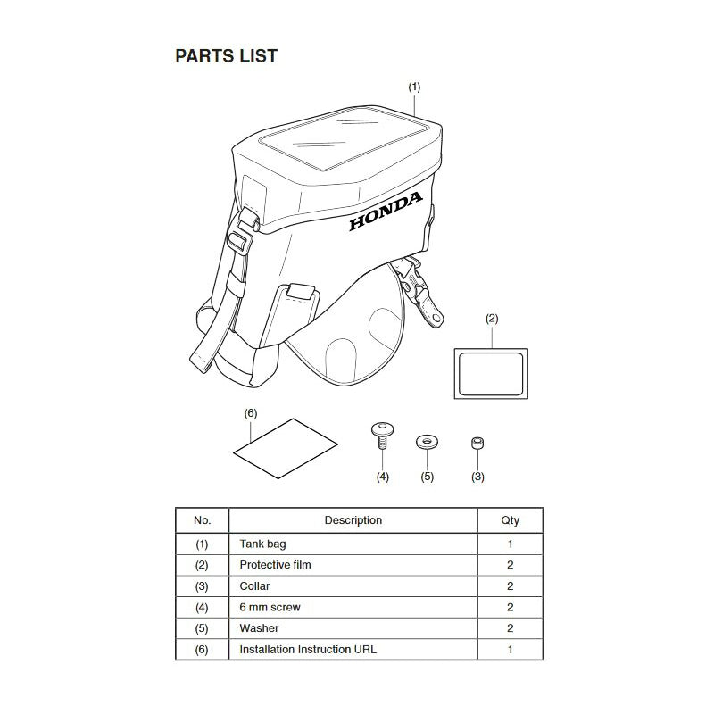 Honda OEM Tank Bag (4.5L) for Africa Twin CRF1100L & NT1100