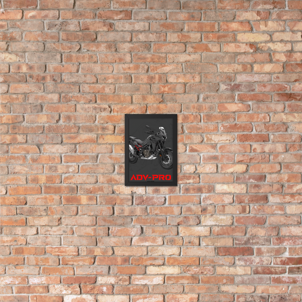 Framed matte paper poster / Africa Twin CRF1100 Black
