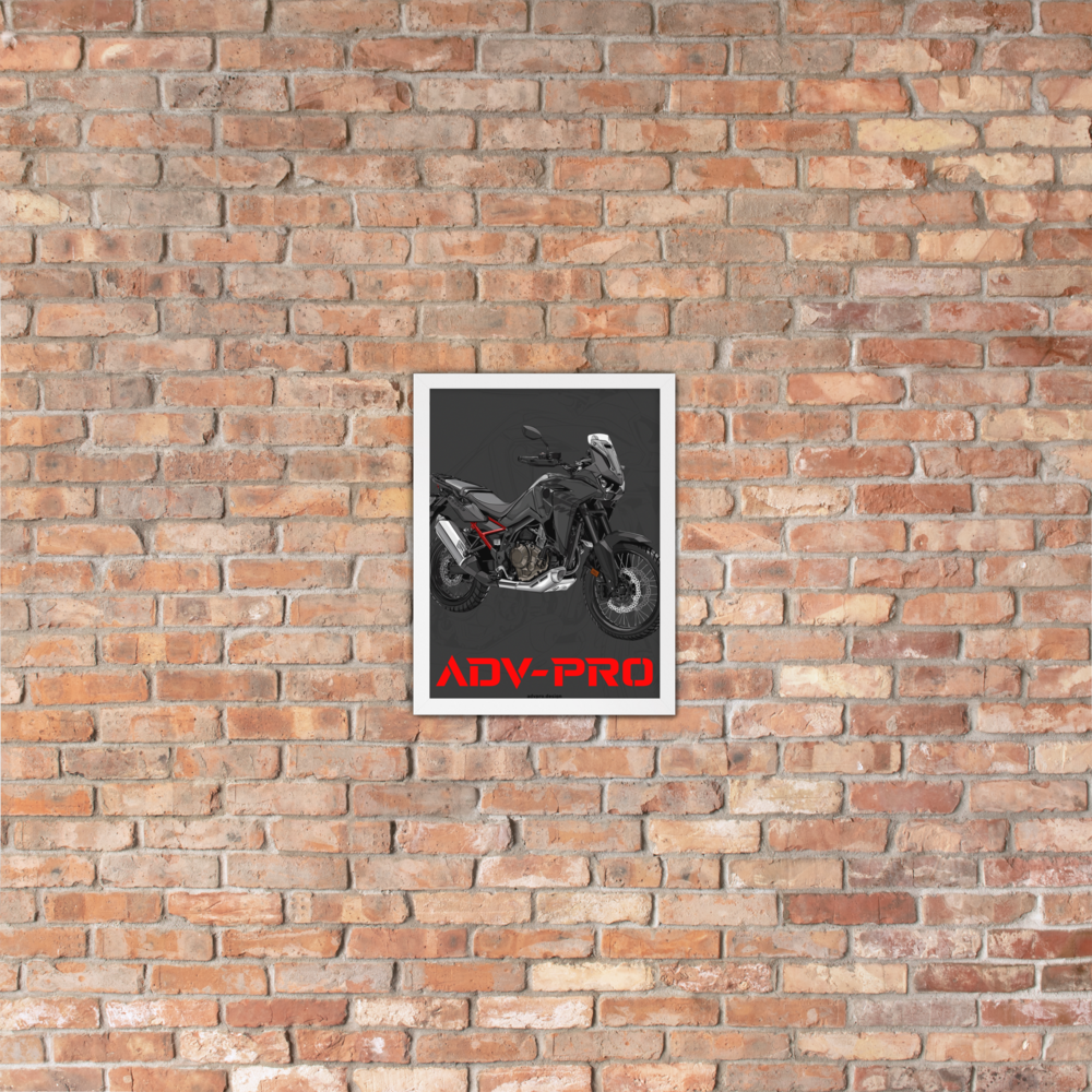 Framed matte paper poster / Africa Twin CRF1100 Black