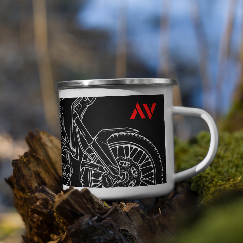 Africa Twin Black / Enamel Camping Mug