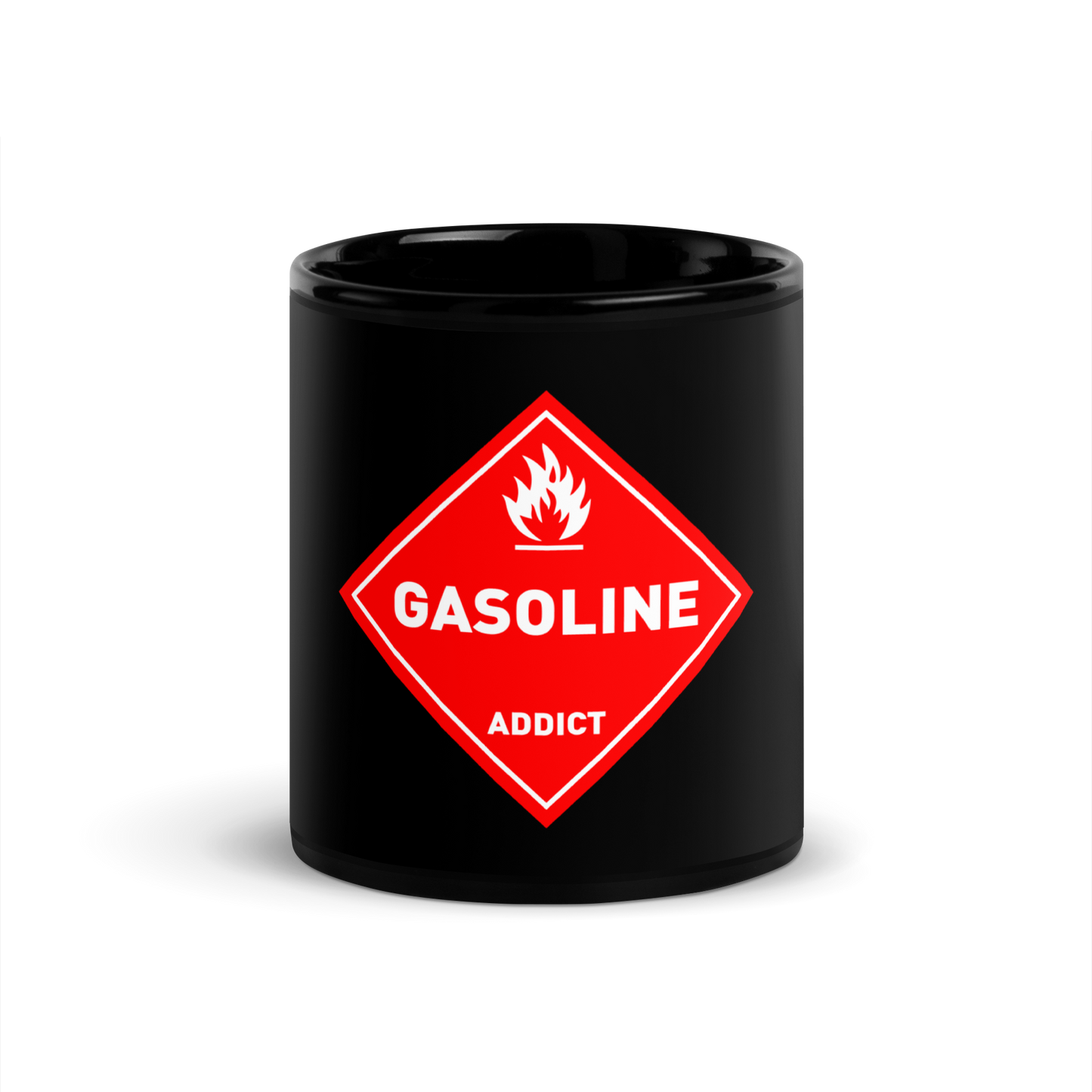 Gasoline Addict / Black Glossy Mug