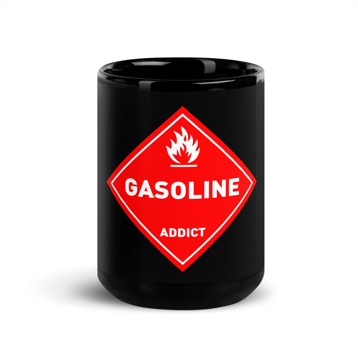 Gasoline Addict / Black Glossy Mug