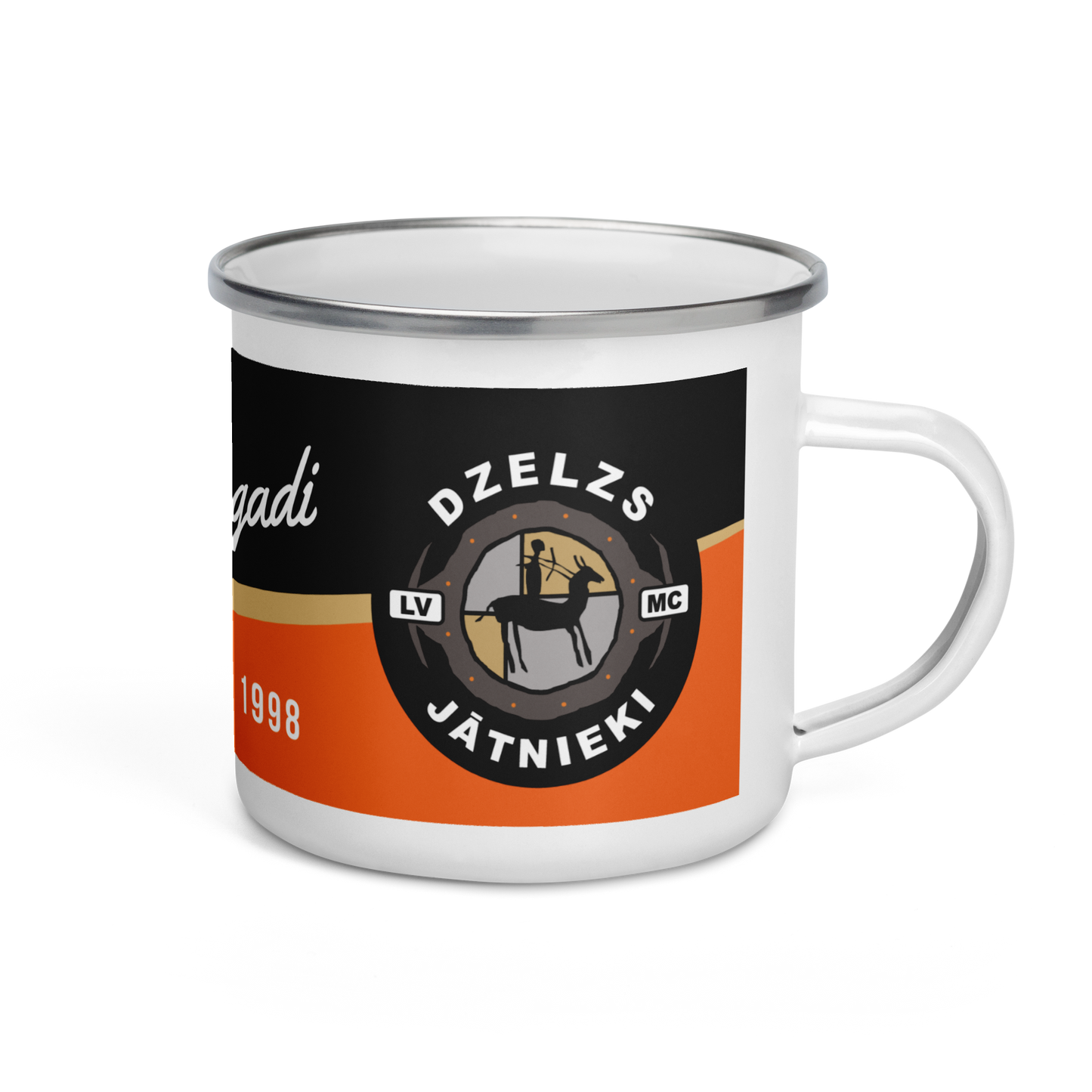 Dzelzs Jātnieki MC 25 Gadi / Enamel Camping Mug