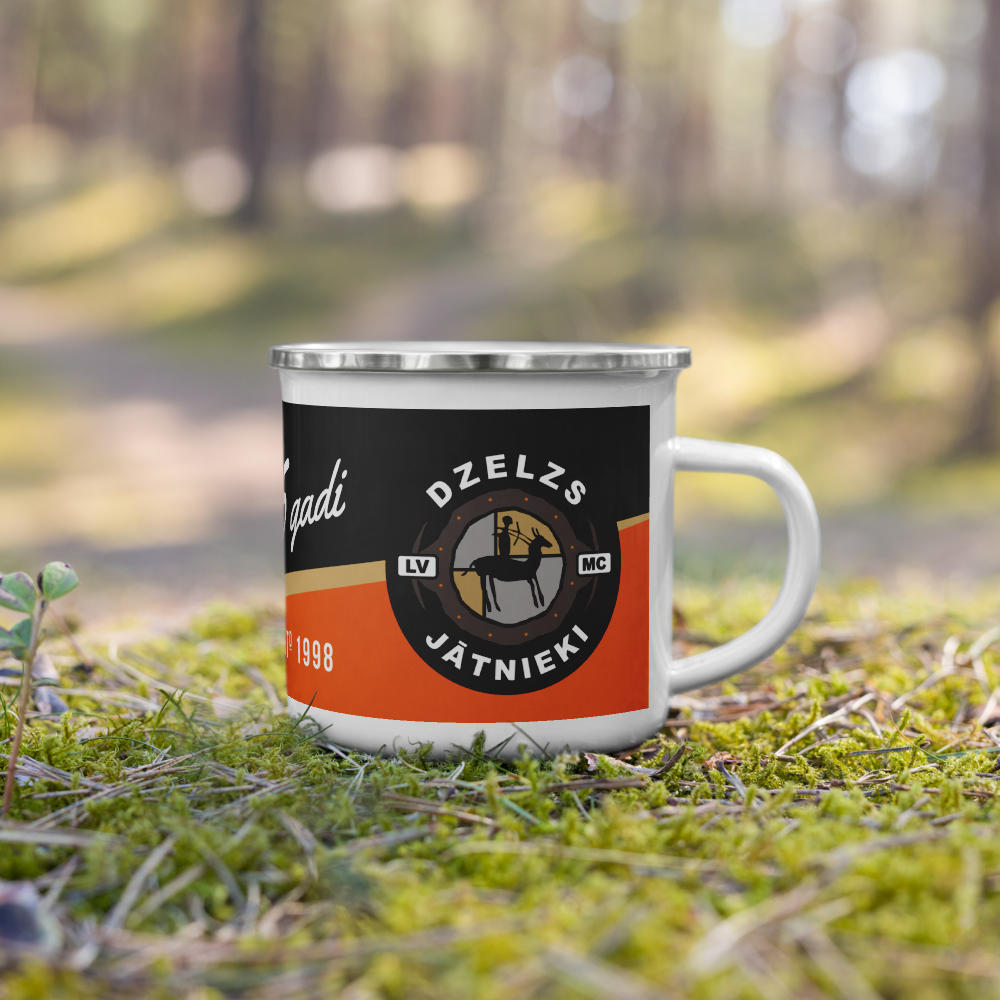 Dzelzs Jātnieki MC 25 Gadi / Enamel Camping Mug