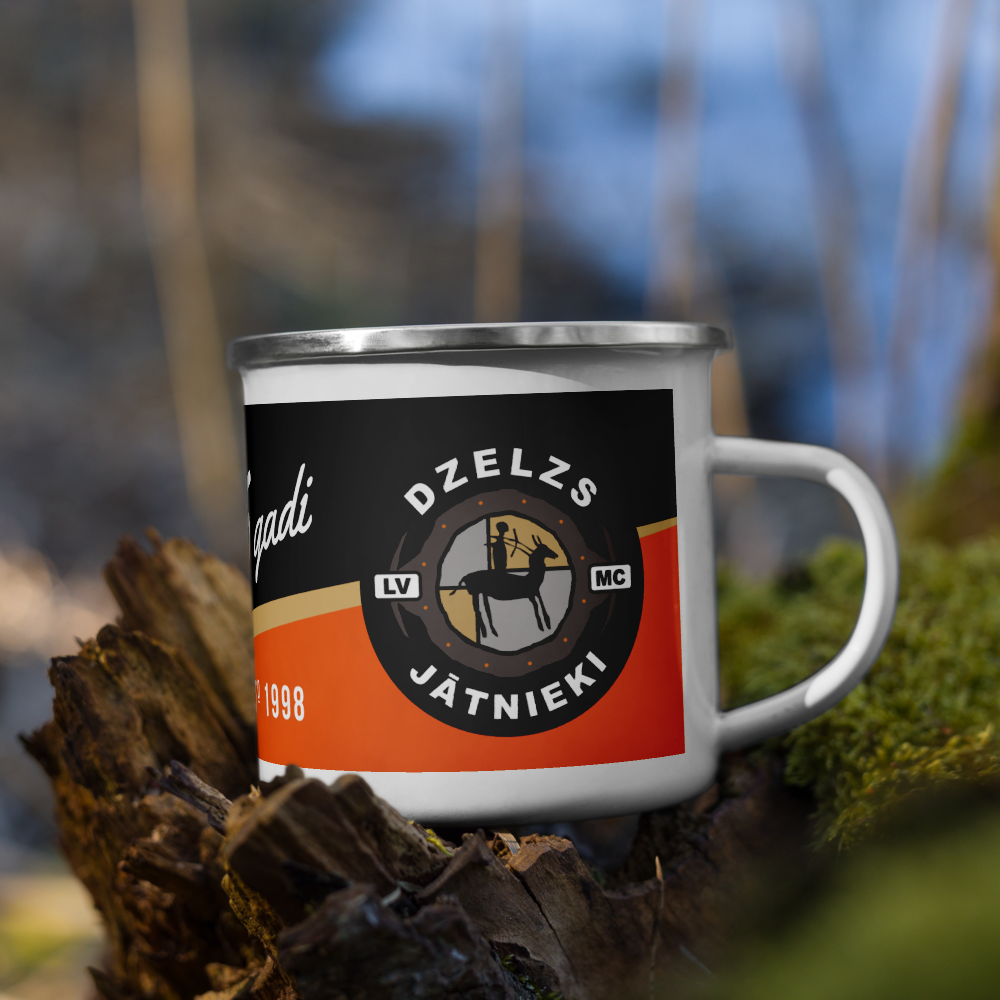 Dzelzs Jātnieki MC 25 Gadi / Enamel Camping Mug