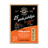 Dzelzs Jātnieki MC 25 Gadi / Orange Framed Poster