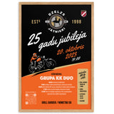Dzelzs Jātnieki MC 25 Gadi / Orange Framed Poster