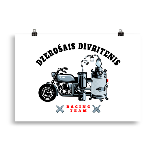 Divritenis Racing Team / White Poster