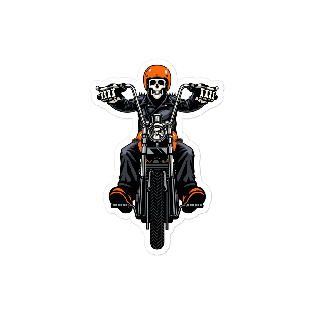 Vintage Skull Biker / Vinyl Sticker