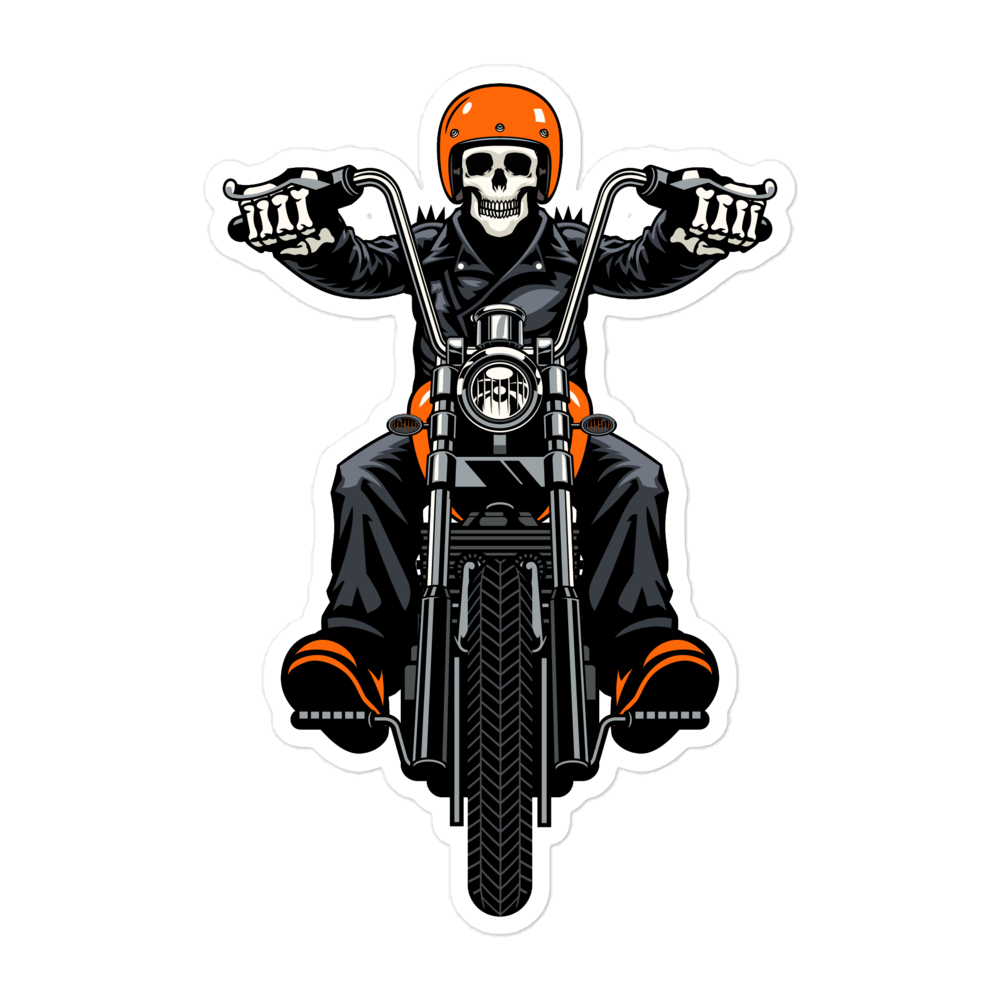 Vintage Skull Biker / Vinyl Sticker