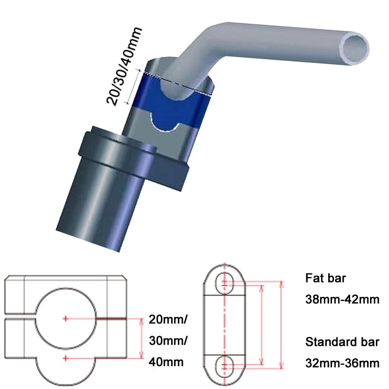 Universal Risers for 22mm Handlebars (Honda CB500X NC700X NC750X)