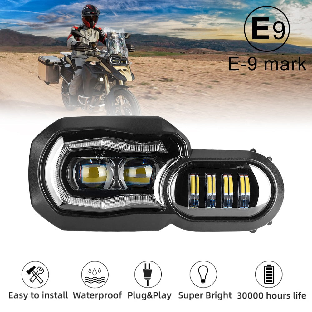 BMW F650GS/F700GS, F800GS/F800R Full-LED Headlight (E-MARK)