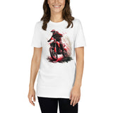 Mākslas sērija / Sarkans piedzīvojumu motocikls / Mīkstas kokvilnas T-krekls